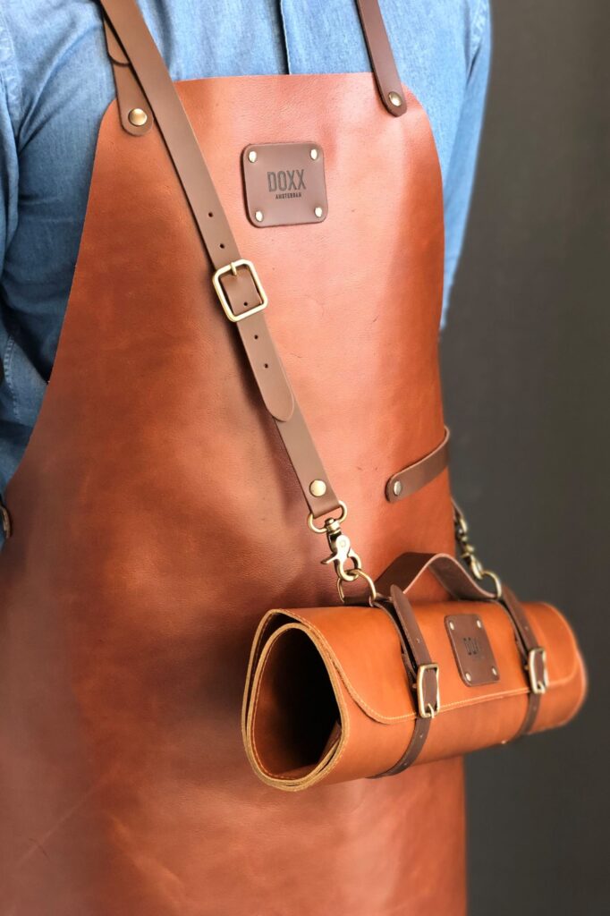 leather apron cognac