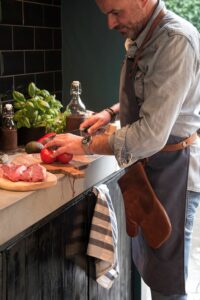 washed canvas apron