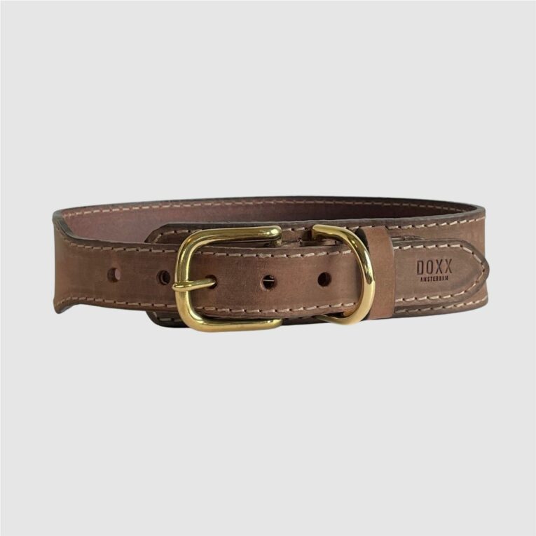 leather doxx collar brown