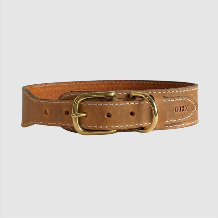 leather doxx collar cognac