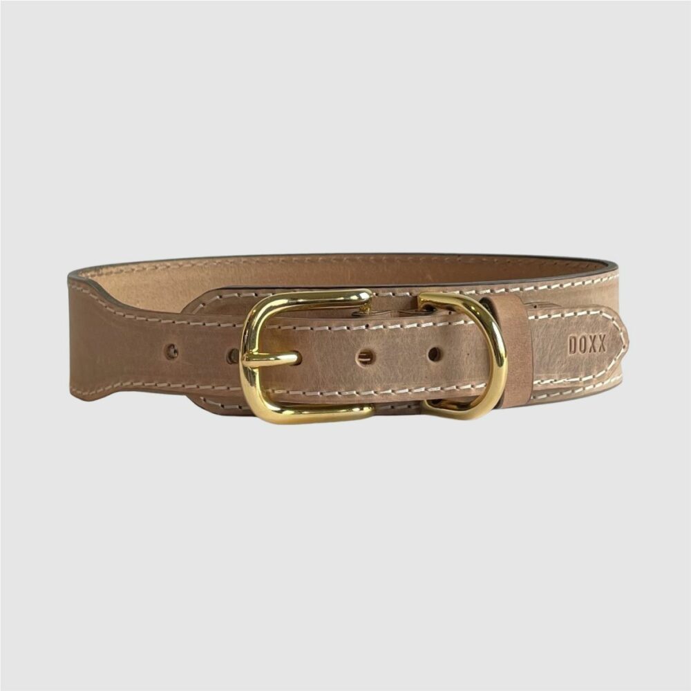 leather doxx collar beige