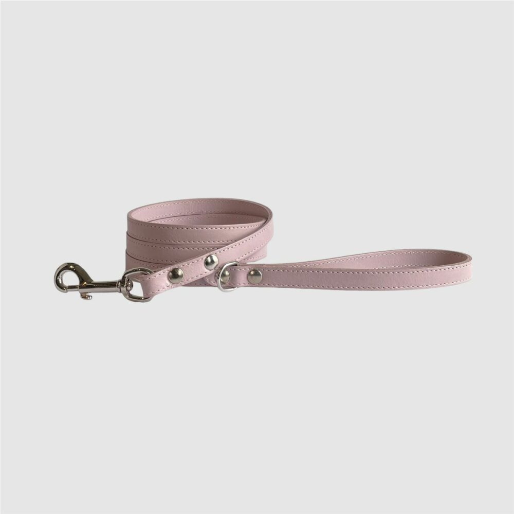 leather dog leash ash pink