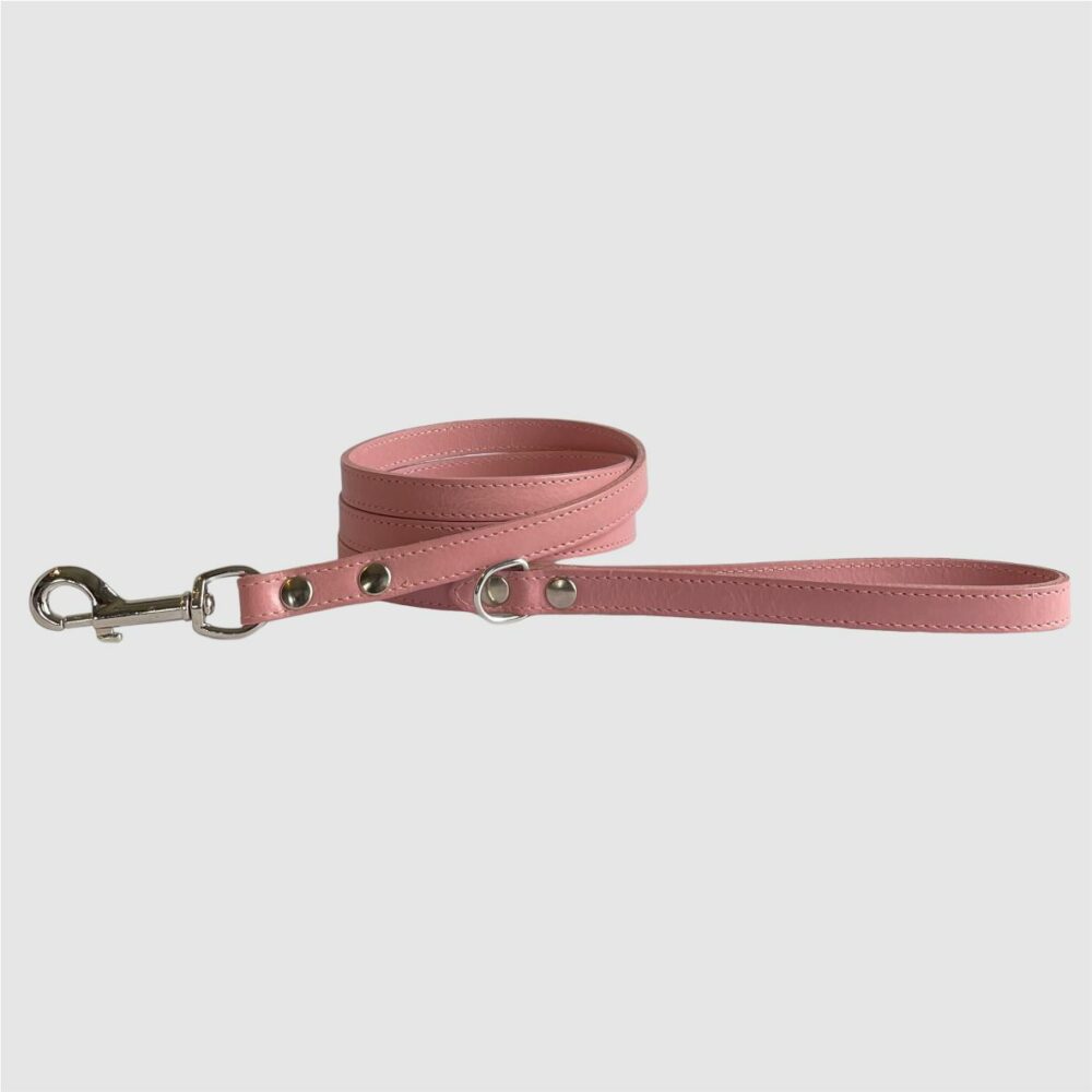 leather dog leash blush