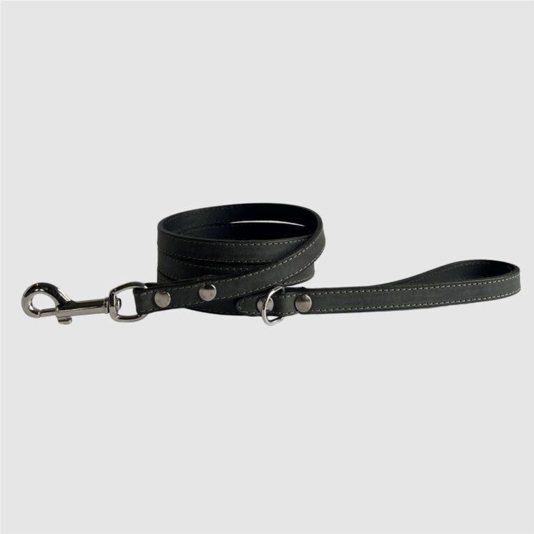 leather dog leash anthracite