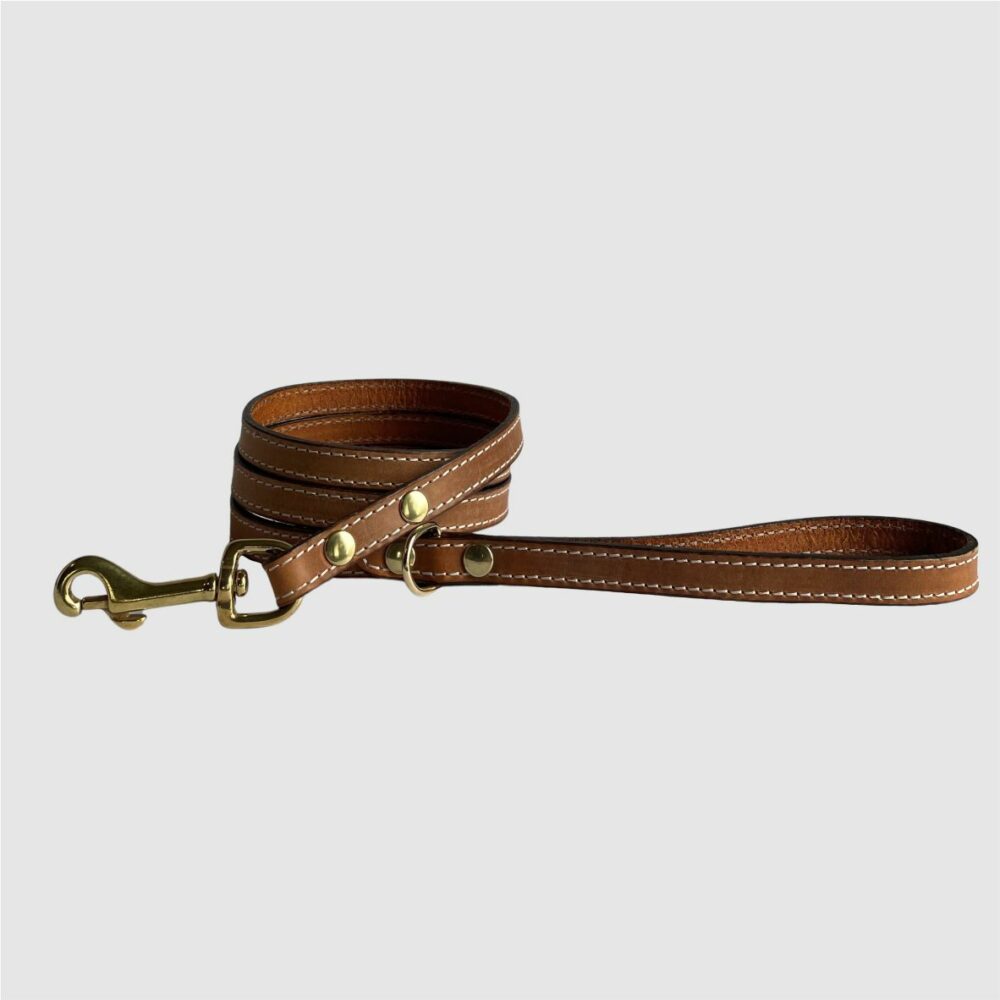 leather dog leash cognac