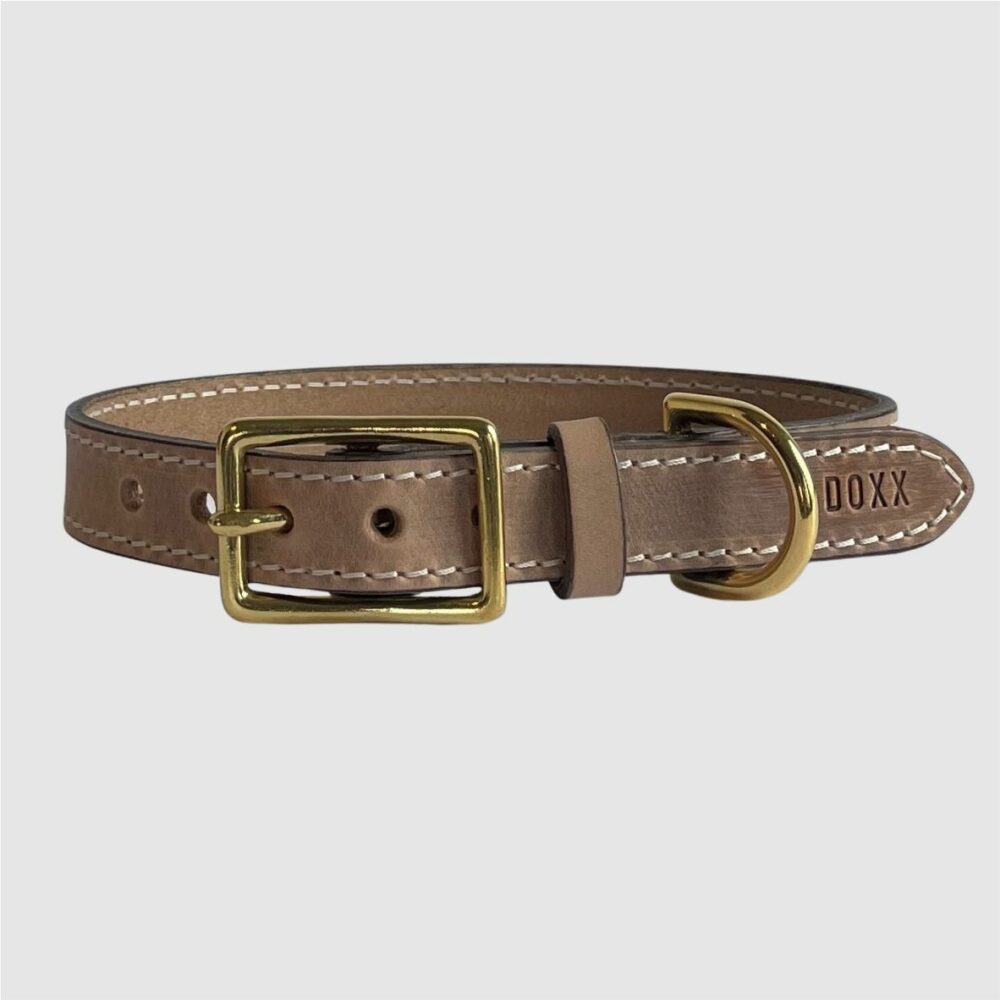 leather doxx collar beige