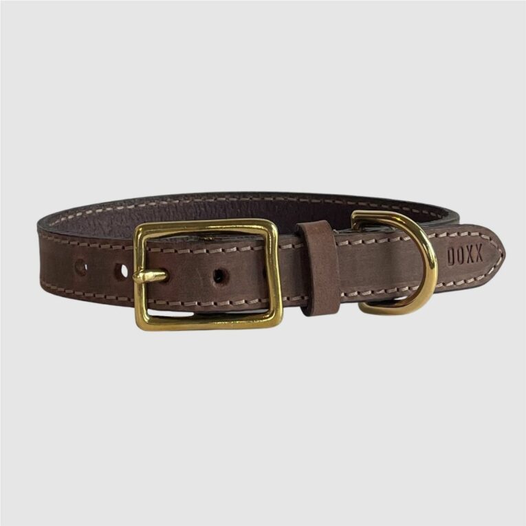 leather doxx collar brown