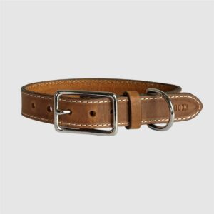 leather doxx collar cognac