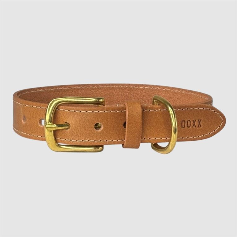 leather dog collar natural