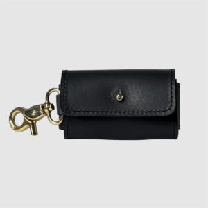 leather waste bag holder black