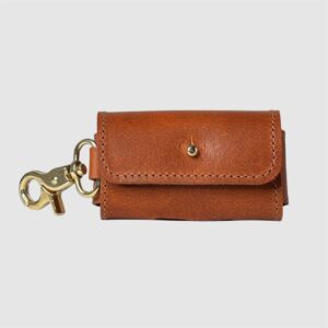 leather waste bag holder cognac