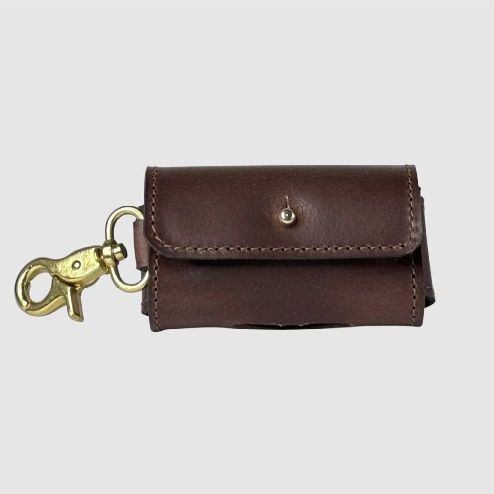 leather waste bag holder brown