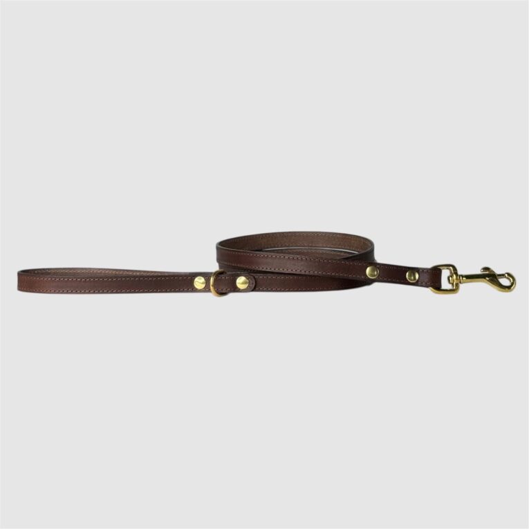 leather dog leash brown