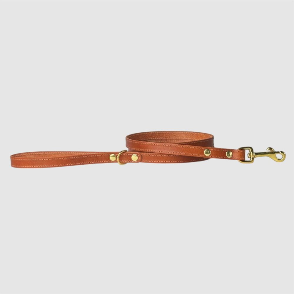 leather dog leash cognac