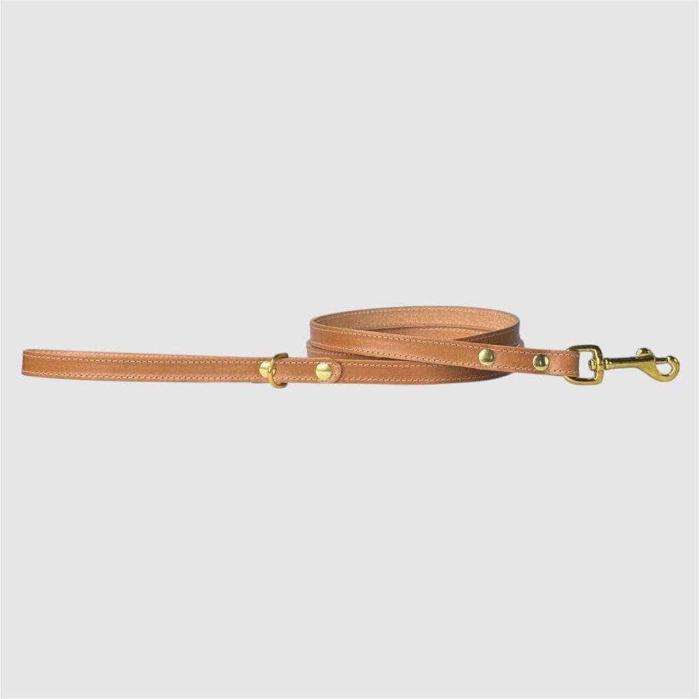 leather dog leash natural