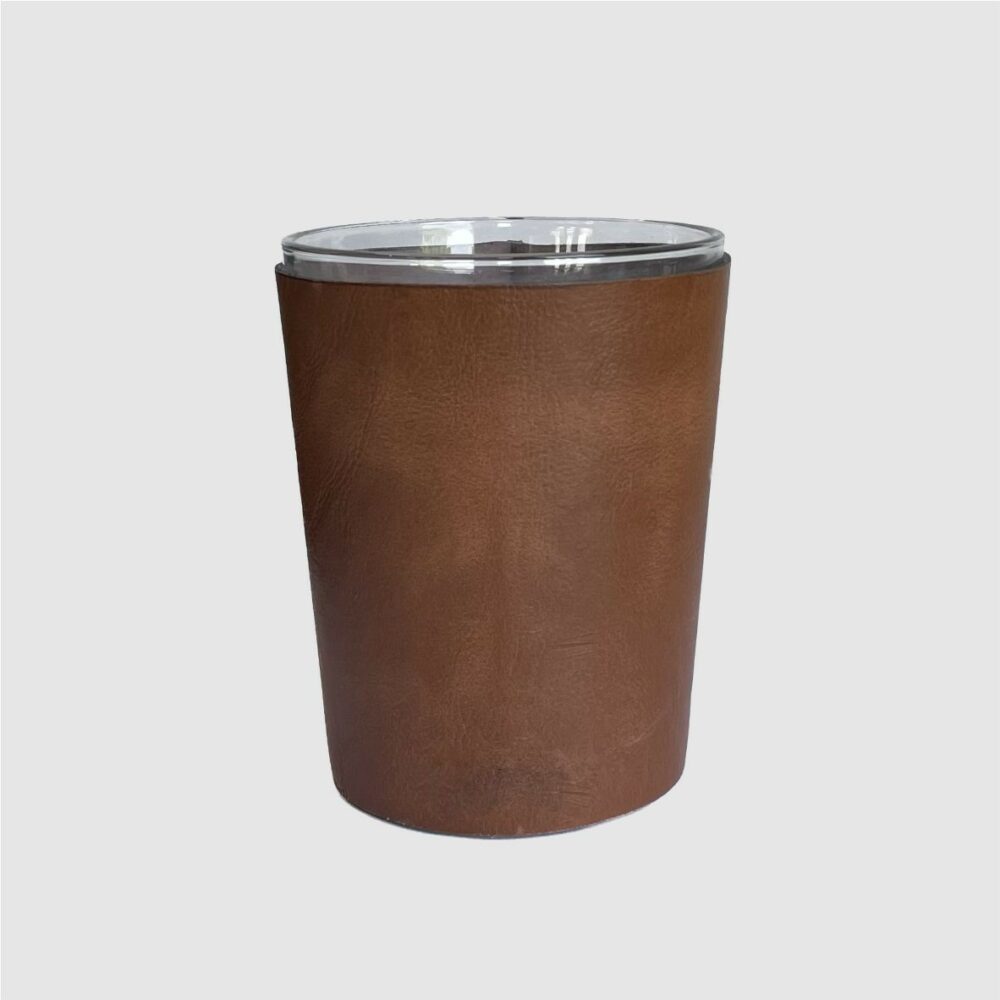 leather candle brown