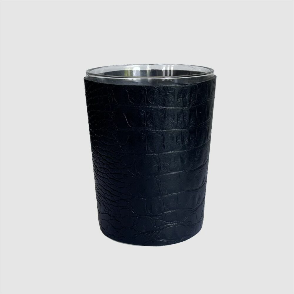 leather candle croco black