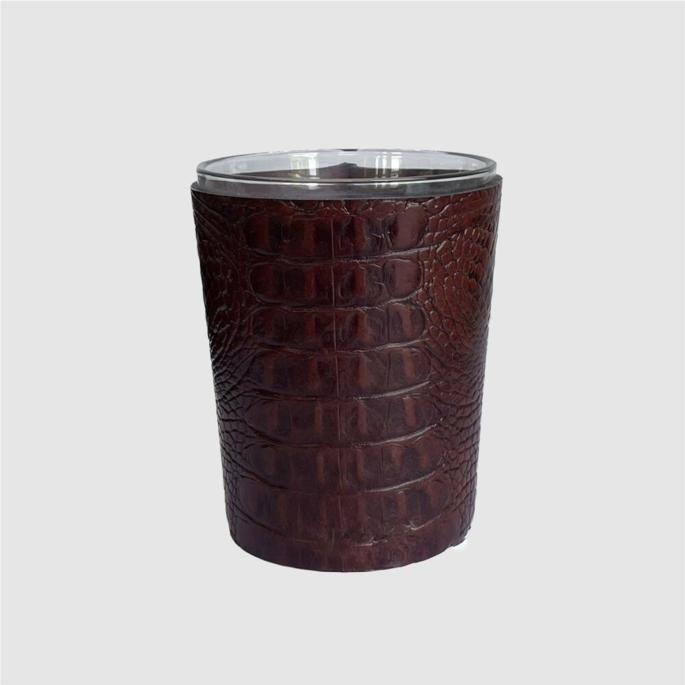 leather candle croco brown