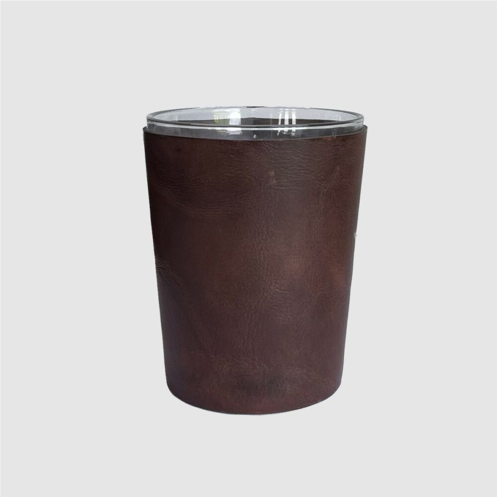 leather candle dark brown