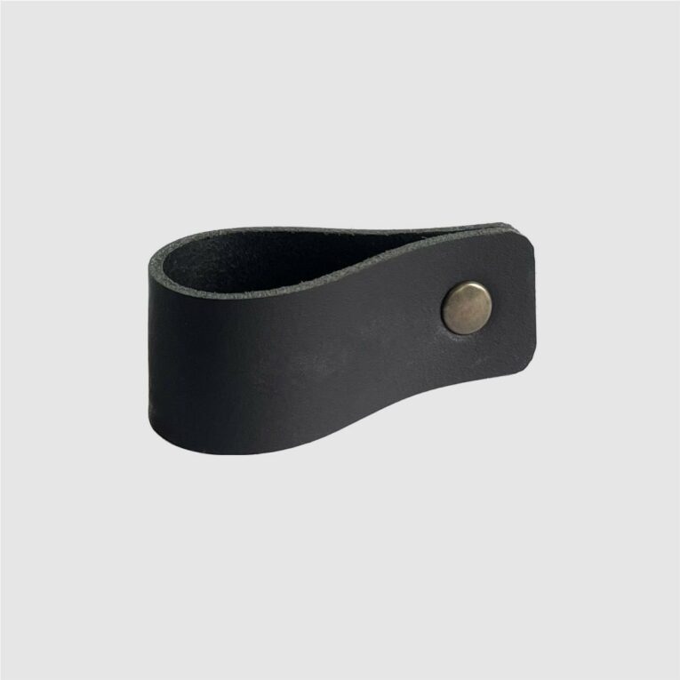 leather napkin ring black