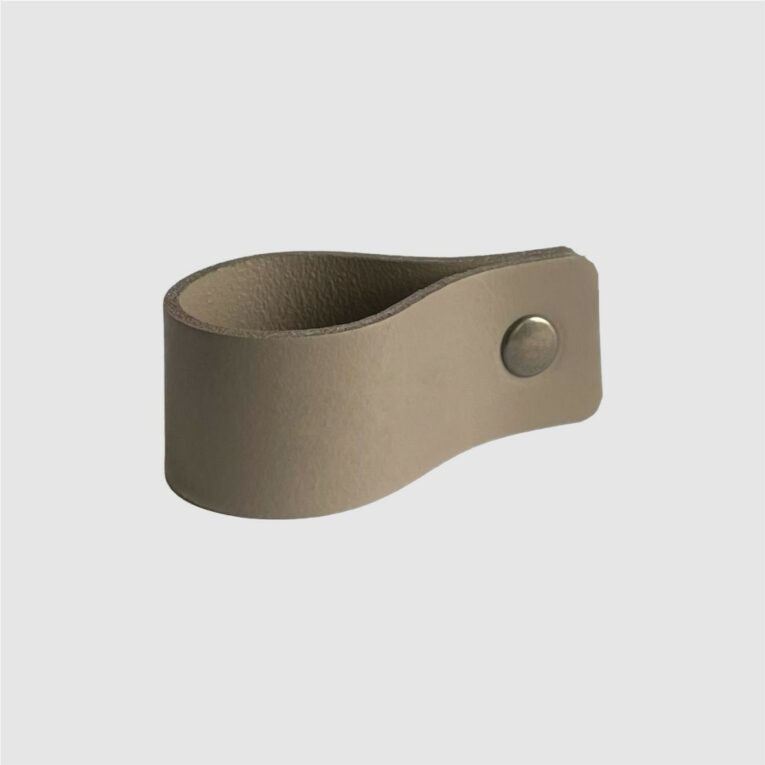 leather napkin ring taupe