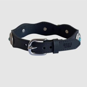 doxx leather stone collar blue