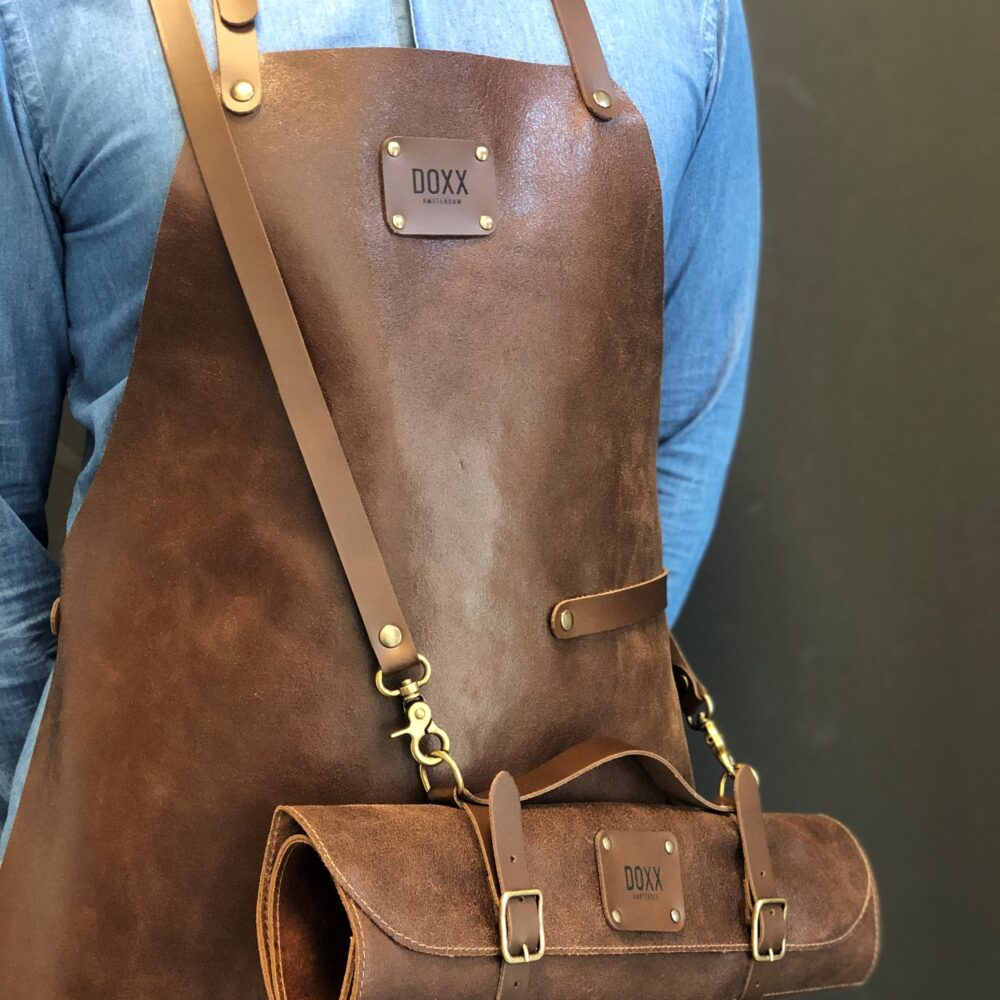 leather apron brown