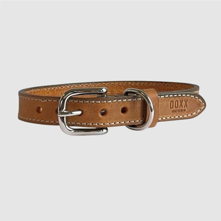 leather dog collar cognac