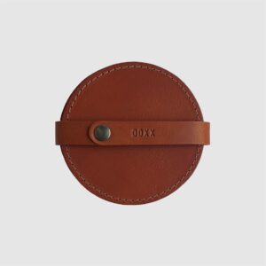 leather coaster cognac