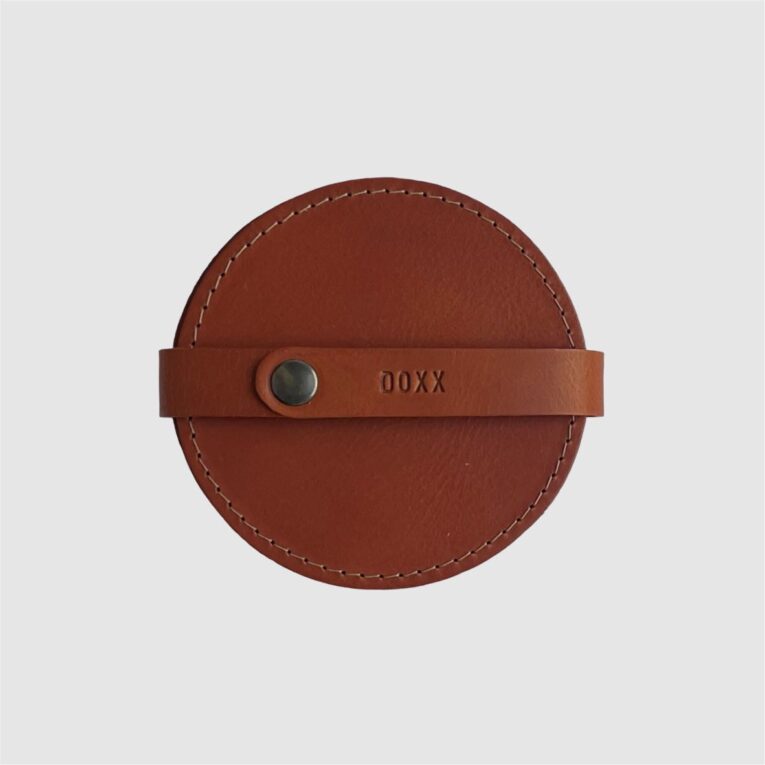 leather coaster cognac