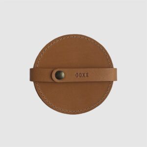leather coaster natural