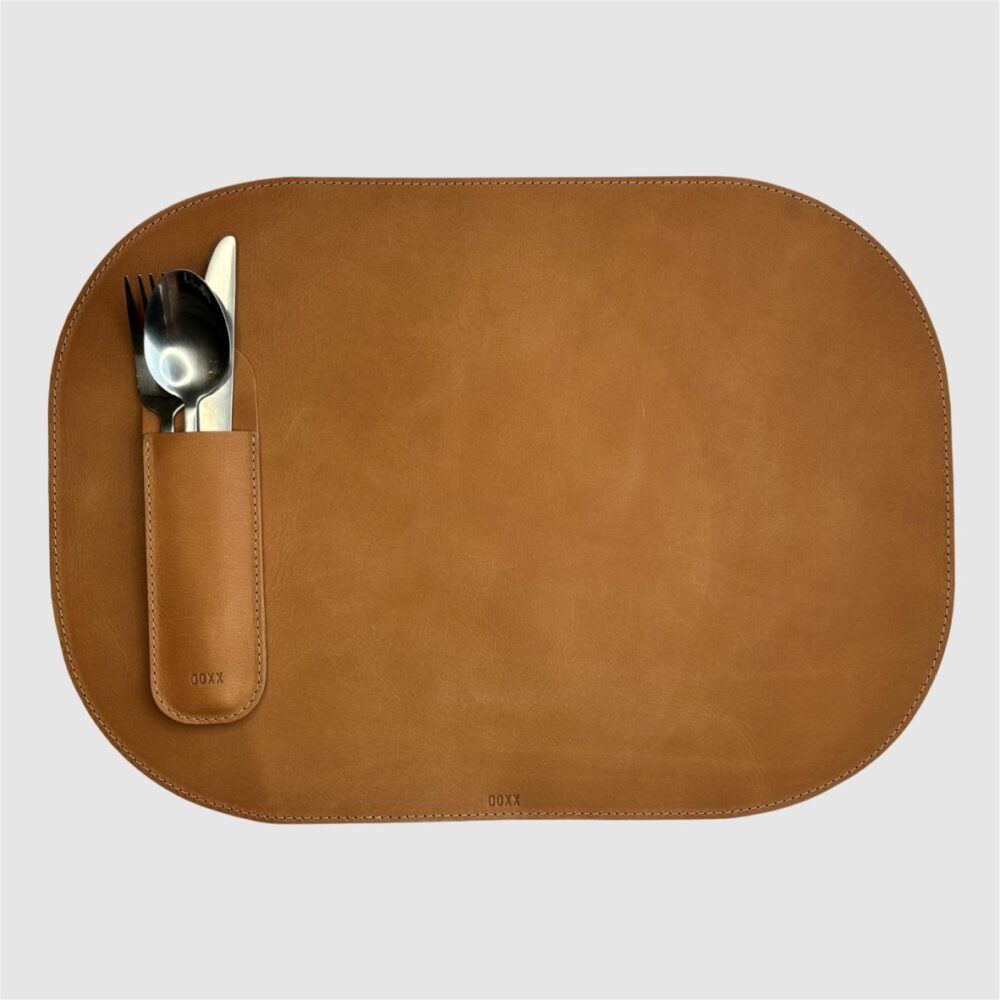 leather placemat natural