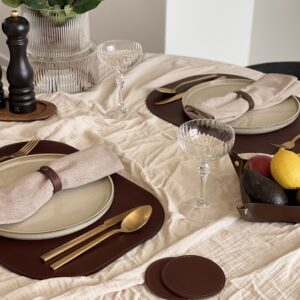 leather placemat brown