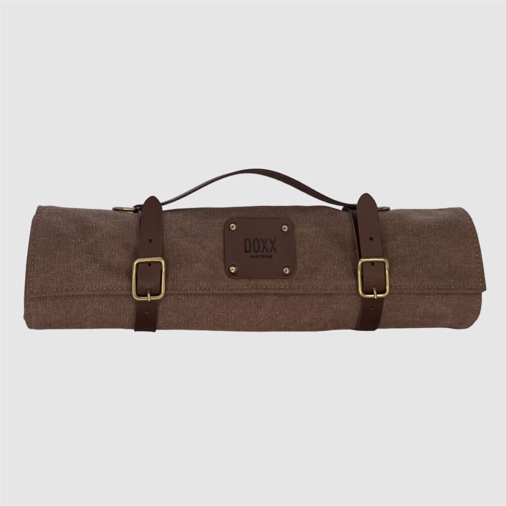 canvas knife roll brown